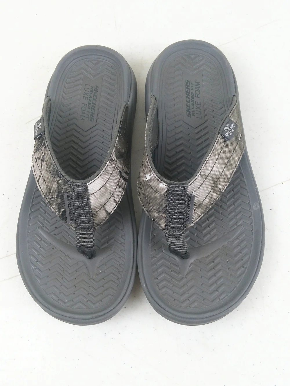 Skechers Mens Sargo Everport Fishing Sandals Size 10 Gray Camo Mossy Oak Slide